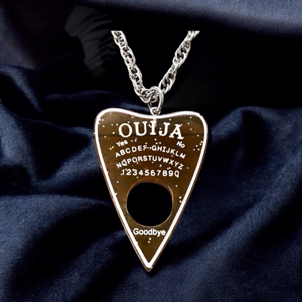 🆕 Ouija Planchette Pendant Necklace Resin/Stainless Steel